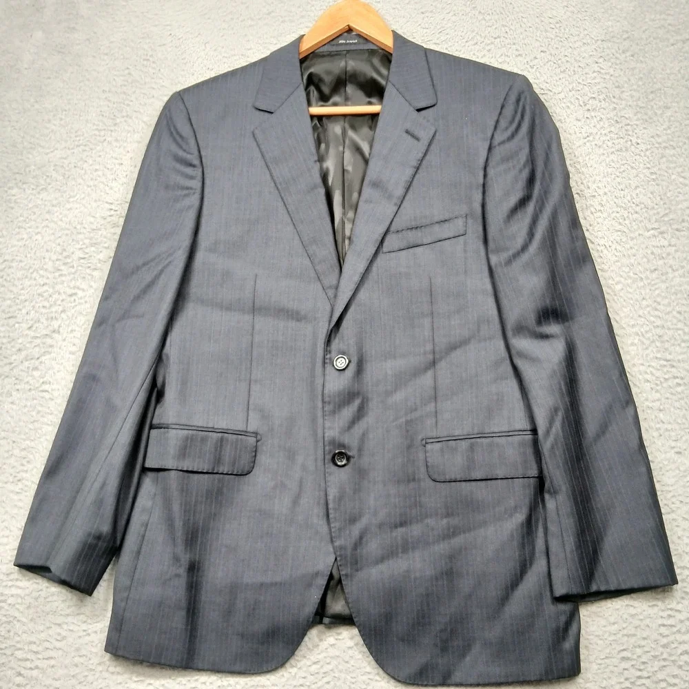Joseph Bach Sartoriale Abito Verona Gray Pinstripe Wool Blazer 52R‎ Italy
